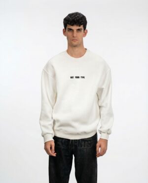 white crewneck sweatshirt