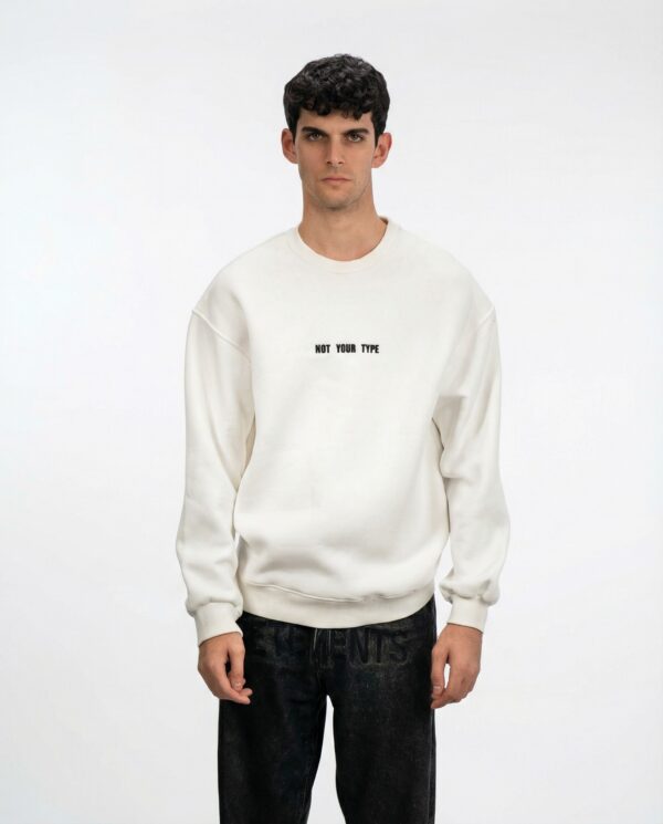 white crewneck sweatshirt